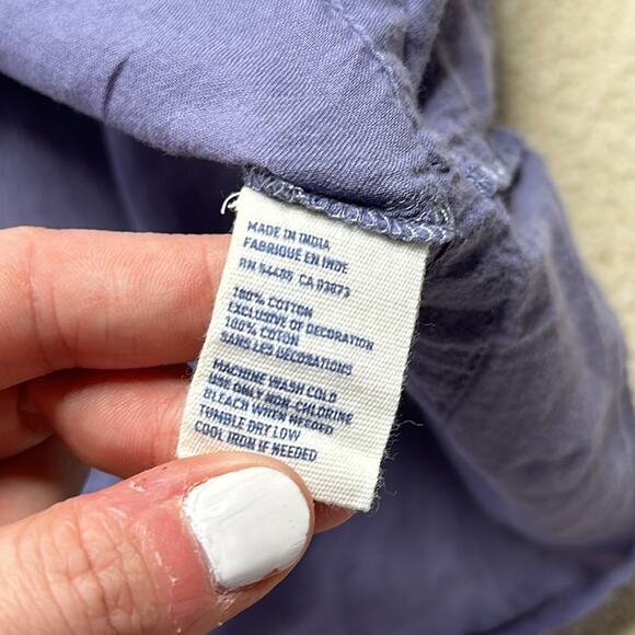 American Eagle: Periwinkle Purple Floral Embroidered Top - Picture 4 of 4